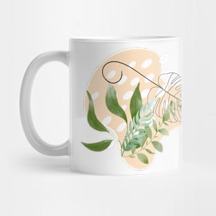 Natural Grey Floral Mug